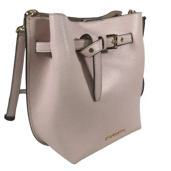 Michael Kors Small Pink Leather Bucket Crossbody Messenger Tote Bag Purse $348